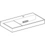 Geberit ONE Waschtisch 90 cm, Abgang horizontal, 1 Hahnloch, ohne Überlauf, Ablage links