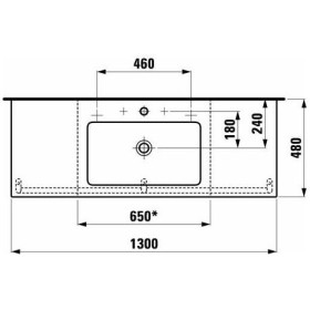 Vasque LAUFEN Living Square 130 cm, petit lavabo avec 1 trou de robinet