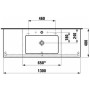 LAUFEN Living Square Waschtisch 130 cm, kleines Becken mit 1 Hahnloch