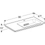 Geberit ONE Möbelwaschtisch 90 cm, Abgang horizontal, 1 Hahnloch, ohne Überlauf, Ablage links