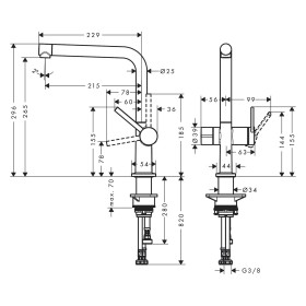 hansgrohe Talis M54 Einhebel-Küchenmischer 270, Geräteabsperrventil, 1jet