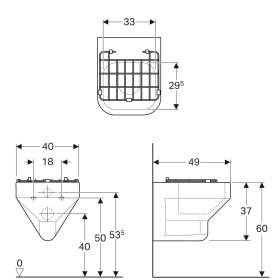 Geberit Publica Ausgussbecken mit Klapprost