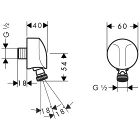 hansgrohe Fixfit E Schlauchanschluss mit Kugelgelenk DN 15