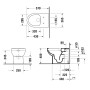 Duravit No. 1 Stand-WC, Rimless, back to Wall
