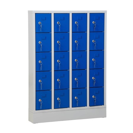 Wolfstahl Schliessfachschrank Stahl 20 Schliessfächer Zylinderschloss 80 x 15 x 110 cm