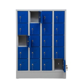 Wolfstahl Schliessfachschrank Stahl 20 Schliessfächer Zylinderschloss 80 x 15 x 110 cm