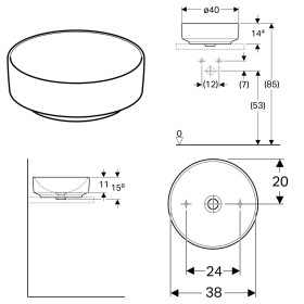 Geberit VariForm Aufsatzwaschtisch, rund