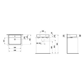 Vasque à poser LAUFEN Kartell 60 x 46 cm, sans trou de robinet