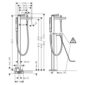 hansgrohe Finoris Einhebel-Wannenarmatur bodenstehend