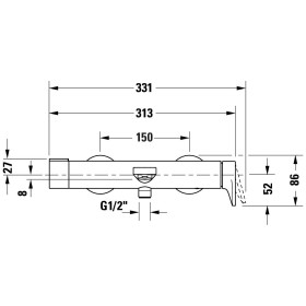 Duravit Tulum Einhebel-Wannenmischer, Aufputz