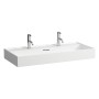 LAUFEN Kartell Aufsatzwaschtisch 100 x 46 cm, mit 2x 1 Hahnloch, mit Überlauf