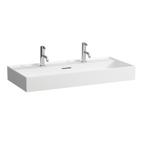LAUFEN Kartell Aufsatzwaschtisch 100 x 46 cm, mit 2x 1 Hahnloch, mit Überlauf