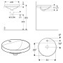 Geberit VariForm Einbauwaschtisch, rund, mit Hahnlochbank