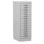 Wolfstahl Schubladenschrank Stahl A4 15 Schubladen lichtgrau 30 x 40 x 90 cm