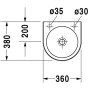 Duravit Architec Handwaschbecken 36 cm, Hahnloch links