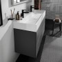 hansgrohe Xevolos E Waschtisch 120 x 48 cm mit 2 Hahnlöchern ohne Überlauf