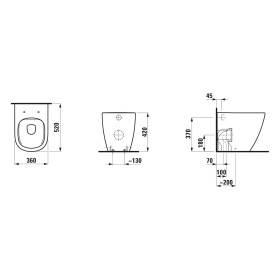 WC sur pied LAUFEN LUA à chasse d'eau profonde