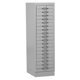 Wolfstahl Schubladenschrank Stahl A4 18 Schubladen lichtgrau 30 x 40 x 105 cm
