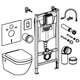 Set 5 in 1 per WC GROHE Solido con ceramica Euro, altezza di costruzione 113 cm