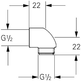 Angolo di uscita doccia GROHE 90°