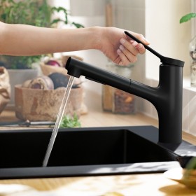 hansgrohe Zesis M33 Einhebel-Küchenarmatur 150 mit Ausziehbrause, 2 Strahlarten