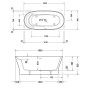 Duravit Cape Cod Badewanne freistehend 165 x 78 cm