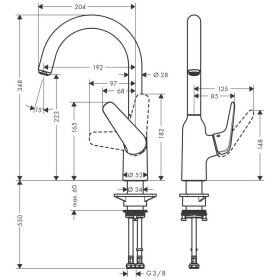 hansgrohe Focus M42 Einhebel-Küchenmischer 220, 1jet