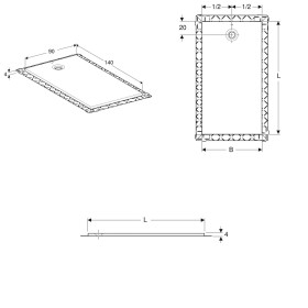 Geberit Olona Rechteckduschwanne 140 x 90 cm