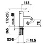 LAUFEN LUA Einhebel-Waschtischmischer Eco+ ohne Ablaufgarnitur