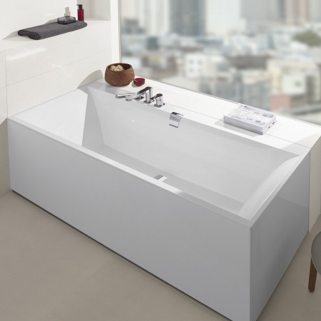 Villeroy & Boch Squaro Edge 12 Duo Badewanne 190 x 90 cm mit Profibox 2.0 Eck