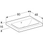Geberit iCon Light Waschtisch 60 cm ohne Hahnloch, mit Überlauf