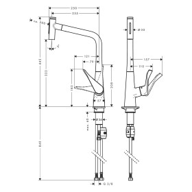 hansgrohe Metris Select M71 Einhebel-Küchenmischer 320, Ausziehbrause, 2jet