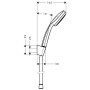 hansgrohe Croma 100 1jet / Porter'S Set 125 cm