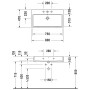 Duravit Vero Air Möbelwaschtisch mit 1 Hahnloch, 80 x 47 cm, ohne Überlauf