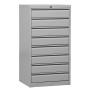 Wolfstahl Schubladenschrank Stahl A3 8 Schubladen lichtgrau 53 x 43 x 98 cm