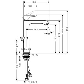 Miscelatore monocomando per lavabo hansgrohe Metris 200 con tappo di scarico