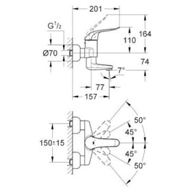 Rubinetto monocomando per lavabo GROHE Euroeco Special