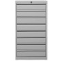 Wolfstahl Schubladenschrank Stahl A3 8 Schubladen lichtgrau 53 x 43 x 98 cm