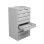 Wolfstahl Schubladenschrank Stahl A3 8 Schubladen lichtgrau 53 x 43 x 98 cm