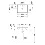 Duravit D-Neo Waschtisch 55 cm, mit 1 Hahnloch und Überlauf