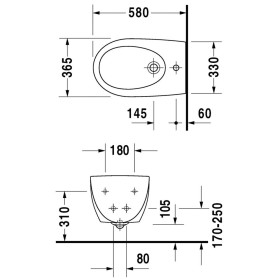 Duravit Architec Bidet mural