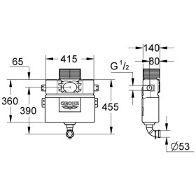 Réservoir de chasse GROHE pour WC 6 - 9 l réglable pour encastrer dans le mur