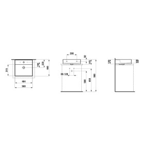 Vasque à poser LAUFEN Kartell 50 x 46 cm, sans trou de robinet