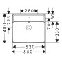 hansgrohe Xanuia Q Waschtisch 550/480 mit Hahnloch und Überlauf, SmartClean
