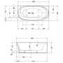 Duravit Cape Cod Badewanne Ecke rechts 190 x 90 cm