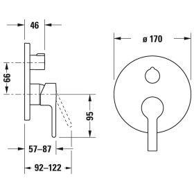 Duravit B.2 Einhebel-Wannenmischer Unterputz für 2 Verbraucher