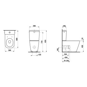 WC sur pied LAUFEN MEDA pour combinaison, sans bride de rinçage