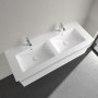 Villeroy & Boch Venticello Schrank-Doppelwaschtisch 130 x 50 cm, mit 2 Hahnlöchern und Überlauf