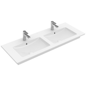 Meuble sous-vasque double Villeroy & Boch Venticello 130 x 50 cm, avec 2 trous de robinet et trop-plein