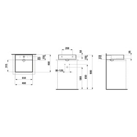 LAUFEN Kartell by LAUFEN Aufsatzwaschtisch 46 x 46 cm, mit 1 Hahnloch